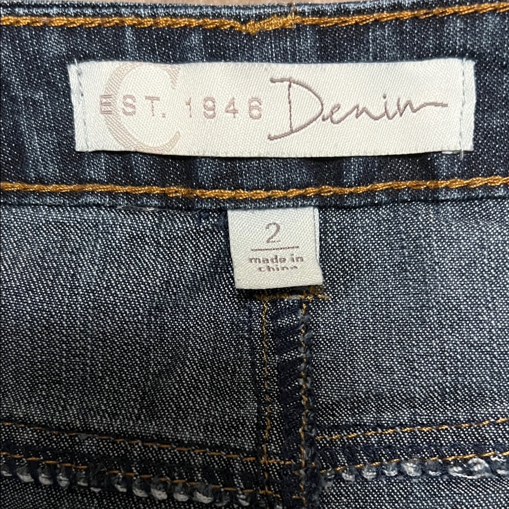Dark Denim Pencil Skirt, Size 2 - Picture 2 of 5